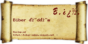 Biber Ádám névjegykártya